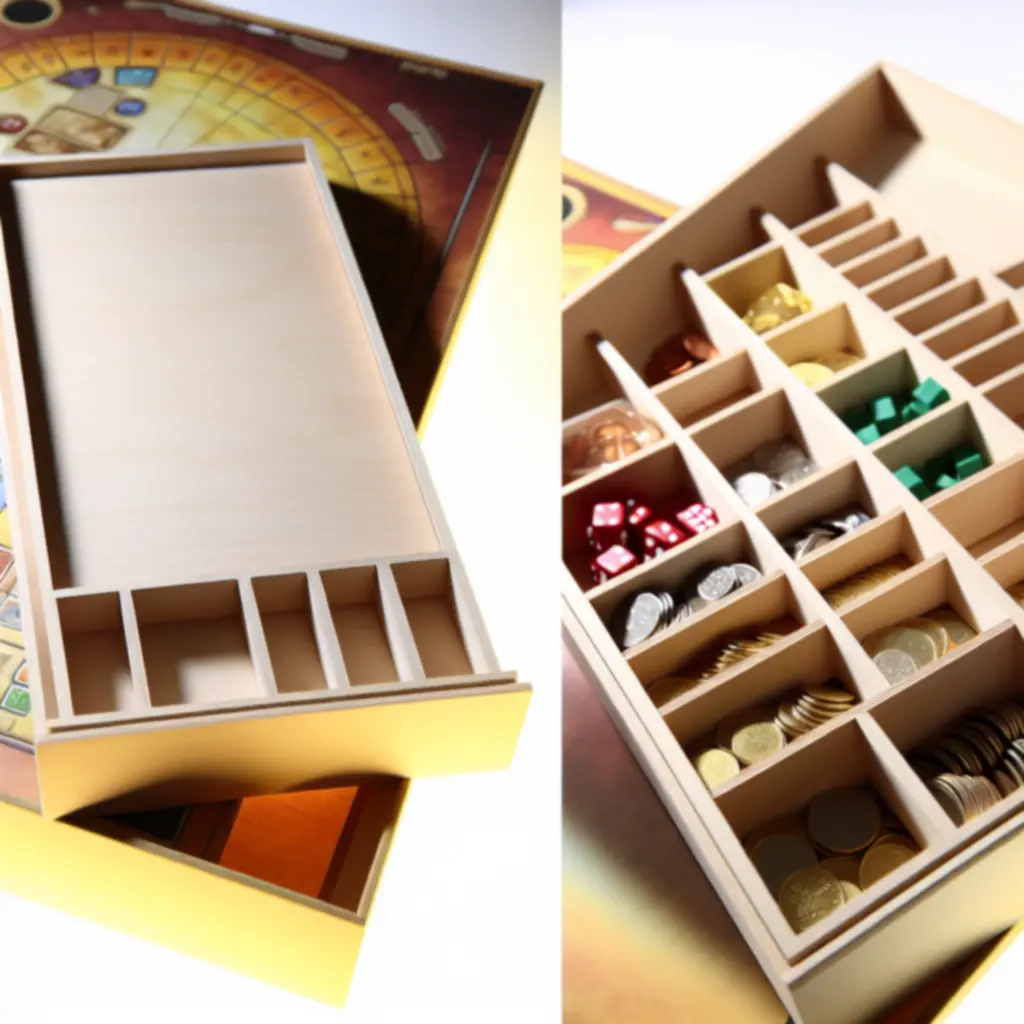 Organizer insert do pudełka gry ułatwiający przechowywanie