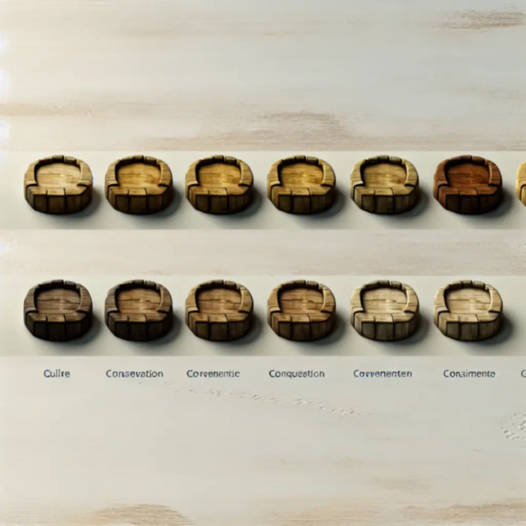 Zestaw drewnianych znaczników rzemiosł